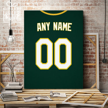Oakland Jersey Custom Canvas Print Wall Art for Boy Girl Men Women Baseball Personalized Canvas Art